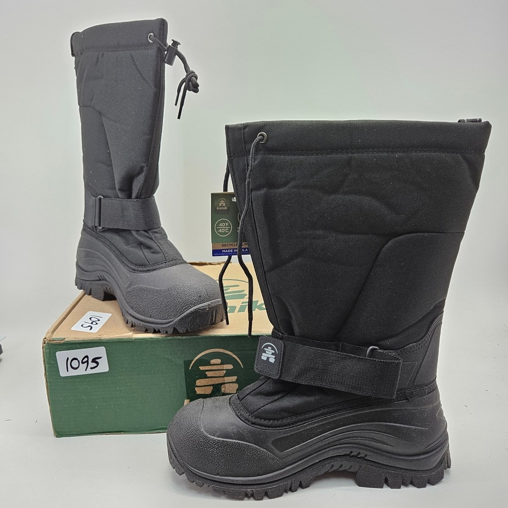 Kamik Greenbay 4 Mens Winter Boot Black Waterproof Snow Boots Size 9 Made in USA